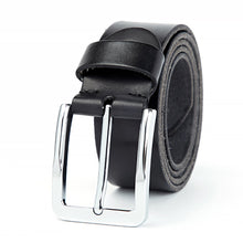 Load image into Gallery viewer, cowhide men&#39;s belt hard solid metal buckle soft original cowhide belt for men 3.8cm leather jeans belt