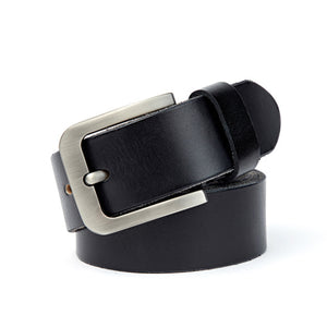 Men's Belt Premium Original Leather Sturdy Metal Pin Buckle Jeans Belt for Men Vintage Design Brown Belt Men's Gift