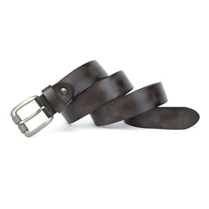 Men's Belt Top Natural Genuine Leather Sturdy Buckle Men Vintage Belt Suitable for Jeans Casual Pants Cummerbund