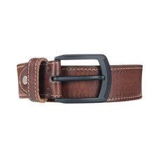 Load image into Gallery viewer, natural genuine leather belts for men hard metal matte black pin buckle real leather belt