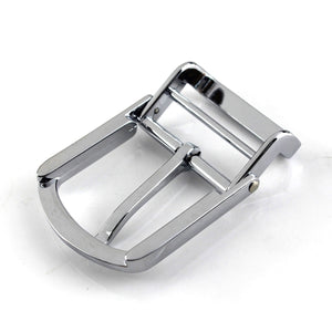 1pcs 35mm Metal Men/ Women's Belt Buckle Chrome Clip Buckle Rotatable Bottom Single Pin Half Buckle Leather Craft Belt Strap