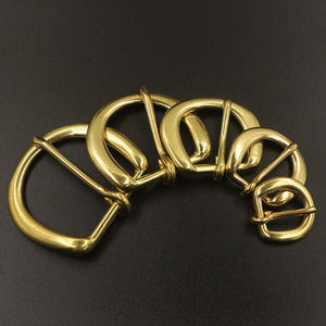 1 x Solid brass Heel bar buckle end bar belt half buckle single pin for leather craft bag belt strap webbing clasps