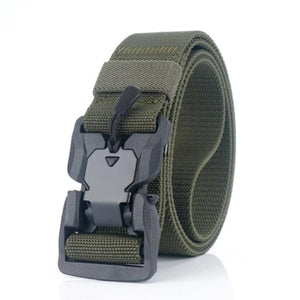 Elastic Belt Hard ABS Magnetic Buckle Men Military Tactical Belt High Strength Elastic Nylon Soft No Hole Army Belt