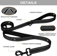 画像をギャラリービューアに読み込む, Dog Leash Heavy Duty for Large Dogs That Pull, Double Handle for Traffic Control, Double-Sided Reflective Leashes for Large Medium Dogs Night Safety