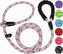 Load image into Gallery viewer, Durable Premium Quality Strong Training Rope Slip Leash with Comfortable Padded Handle and Highly Reflective Threads for Small Medium and Large Dogs