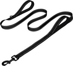 Dog Leash Heavy Duty for Large Dogs That Pull, Double Handle for Traffic Control, Double-Sided Reflective Leashes for Large Medium Dogs Night Safety