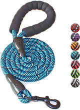 Load image into Gallery viewer, 2/4/5/6 FT Dog Leash with Comfortable Padded Handle and Highly Reflective Threads for Small Medium and Large Dogs (5FT-1/2'', Black)