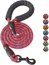 Load image into Gallery viewer, 2/4/5/6 FT Dog Leash with Comfortable Padded Handle and Highly Reflective Threads for Small Medium and Large Dogs (5FT-1/2'', Black)
