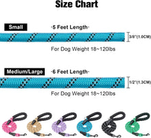 Load image into Gallery viewer, Heavy Duty Rope Dog Leash 6 Pack, 6FT Nylon Pet Leash with Reflective Thread, Soft Padded Handle Thick Lead Leash for Large Medium Dogs Small Puppy