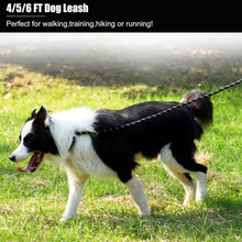 画像をギャラリービューアに読み込む, 2 Pack Dog Leash, 4/5//6 FT Heavy Duty Nylon Rope Pet Leashes with Comfortable Padded Handle, Reflective Dog Leashes for Small Medium and Large Dogs