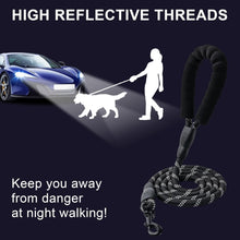 画像をギャラリービューアに読み込む, 2 Pack Dog Leash, 4/5//6 FT Heavy Duty Nylon Rope Pet Leashes with Comfortable Padded Handle, Reflective Dog Leashes for Small Medium and Large Dogs