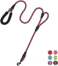 Cargar imagen en el visor de la galería, Traffic Padded Two Handle,Heavy Duty,Reflective Double Handles Lead for Control Safety Training,Leashes for Large Dogs or Medium Dogs