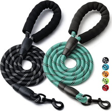 画像をギャラリービューアに読み込む, 2 Pack Dog Leash, 4/5//6 FT Heavy Duty Nylon Rope Pet Leashes with Comfortable Padded Handle, Reflective Dog Leashes for Small Medium and Large Dogs