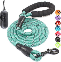 Load image into Gallery viewer, 2/4/5/6 FT Dog Leash with Comfortable Padded Handle and Highly Reflective Threads for Small Medium and Large Dogs (5FT-1/2'', Black)