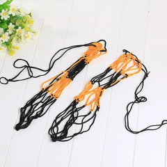 1 Pc Bag Nylon Black&orange Net Bag Mesh Bag Football Basketball