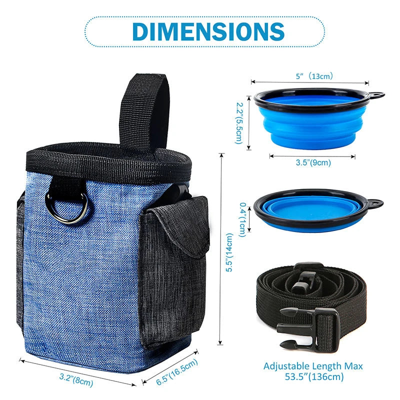 Portable Dog Bag Waist Belt Pet Items Dog Sac Accessories Outdoor Walking Training Treat Mascotas Snack Food Poop Trash Pouch