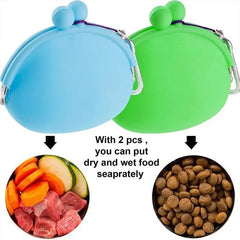 Silicone Dog Treat Pouch Dog Food Training Container Dog Treat Holder Puppy Treat Snack Bag with Clip Silicone Bait Bag Waist
