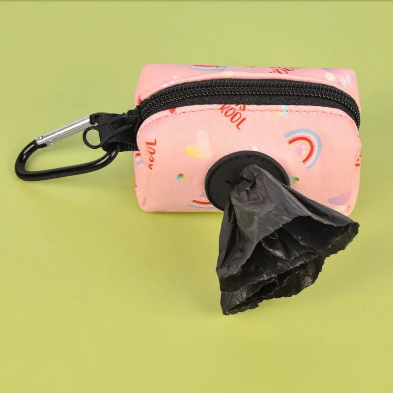 Rainbow Print Fashion Design Dog Poo Bag Holder for Dog Leash Attachment (Without Poo Bag and Leash)