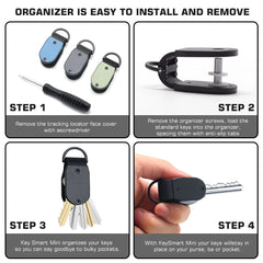 Mini Key Organizer Keychain - Aluminum Carbon Fiber Key Holder Key Case, Attach Key Fob