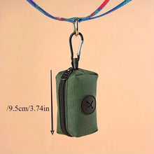 画像をギャラリービューアに読み込む, Canvas Dog Poop Bag Holder, Outdoor Pet Waste Bag Dispenser with Carabiner Clip, Animal Waste Collection Pouch