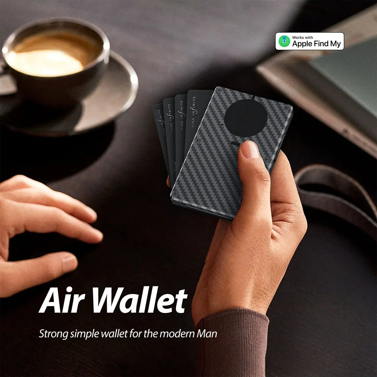 Smart Wallet work with Apple Find My APP, RFID Blocking Slim Wallet, Minimalist Front Pocket Credit Card Holder & Detachable