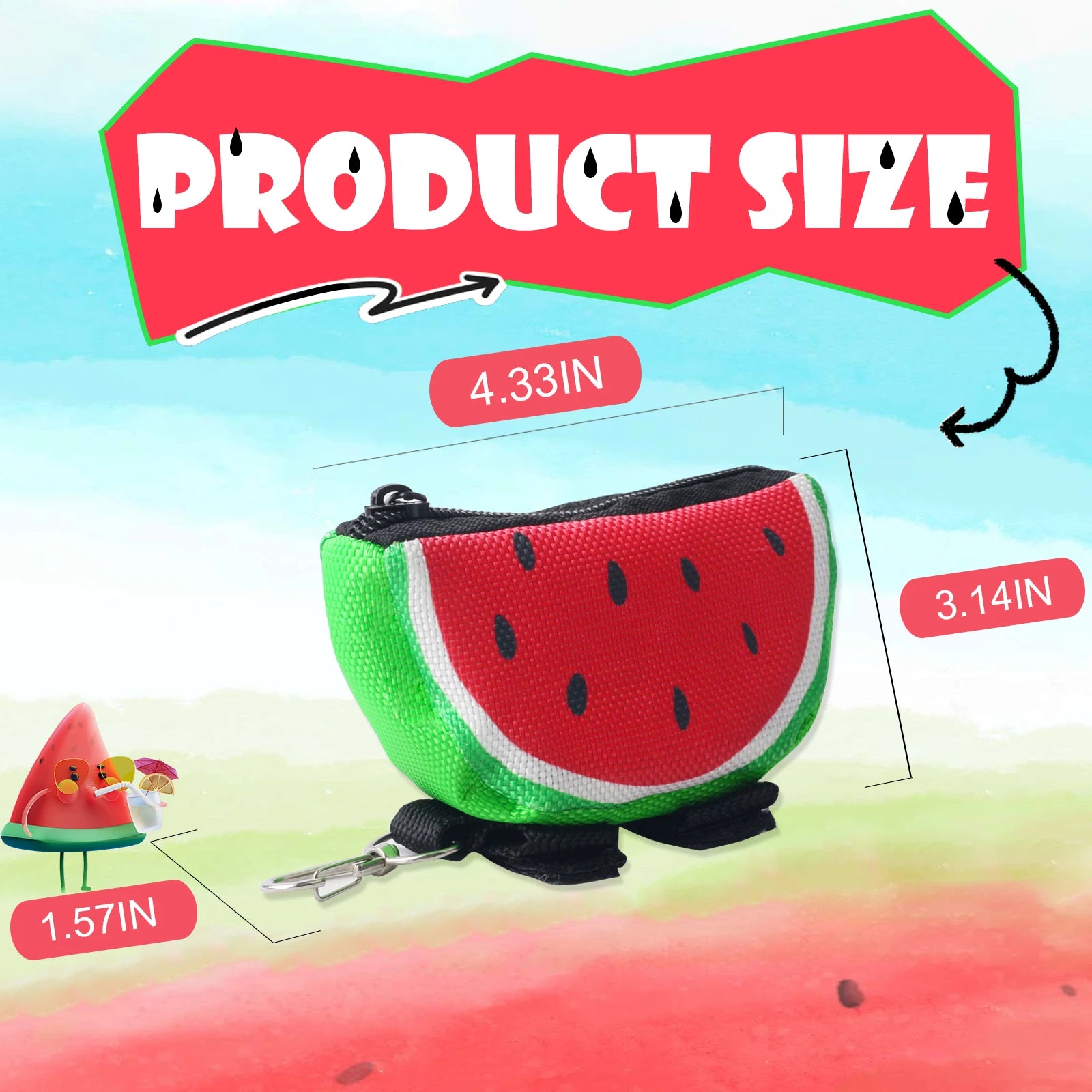 DKing outside cartoon cute watermelon watse bag dog poop bag for dogs