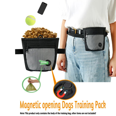 Magnetic opening Dogs Training Pack Pouch Food Bag Pocket  Snack Reward Waist Bag  Outdoor Feeder Puppy Portable Dog Training Ba