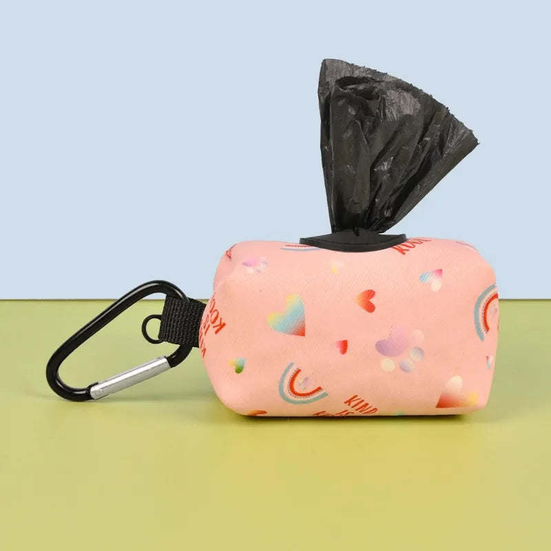 Rainbow Print Fashion Design Dog Poo Bag Holder for Dog Leash Attachment (Without Poo Bag and Leash)