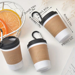 Coffee Cup + 1 Roll Garbage Bag Pet Trash Bag Dispenser Portable Outdoor Dog Walking Pick Up Device Trash Bag Storage