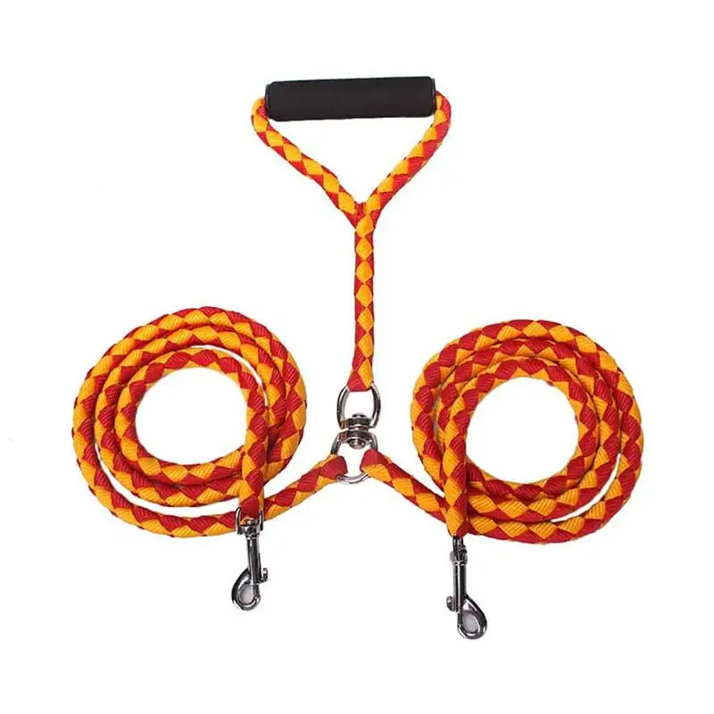 Pet Double Leash 360 Degree Rotation Knotless Pet Walking Leash With Double End Dog Walking Leash Nylon Free Safe Traction Ropes