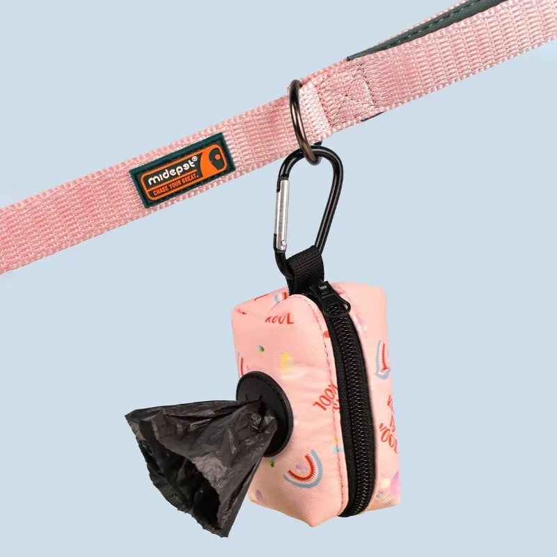 Rainbow Print Fashion Design Dog Poo Bag Holder for Dog Leash Attachment (Without Poo Bag and Leash)