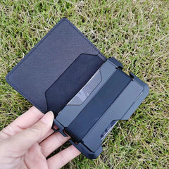 Minimalist Wallet for Men - Slim RFID Wallet, Scratch Resistant, Credit Card Holder & Money Clip, Easily Removable