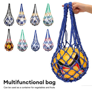 Football Net Bag Basketball Storage Bag Net Pocket Single Ball Carry Bag Outdoor Soccer Mesh Pocket Basketball Volleyball Bag