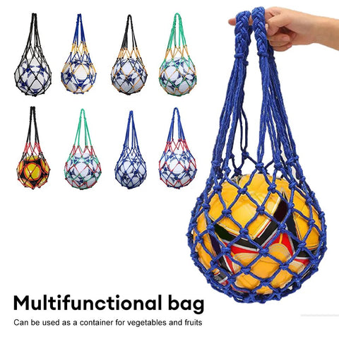 Football Net Bag Basketball Storage Bag Net Pocket Single Ball Carry Bag Outdoor Soccer Mesh Pocket Basketball Volleyball Bag