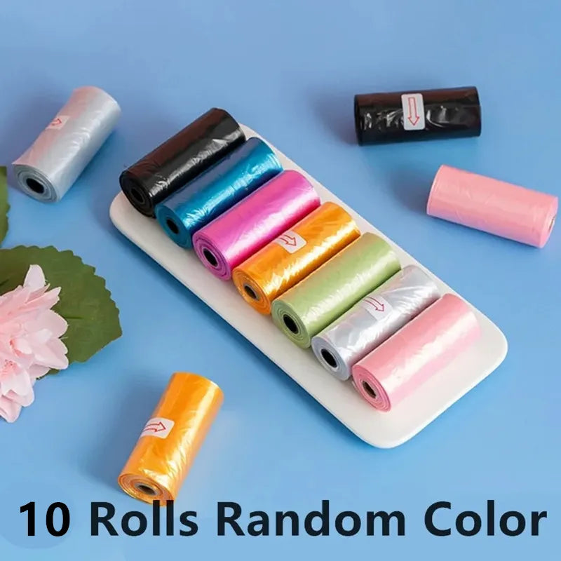 10/20/50/100 Rolls Random Color Pet Supplies Dog Poop Bags For Waste Refuse Cleanup Puppy Cat Pooper Scooper Bag Biodegradable
