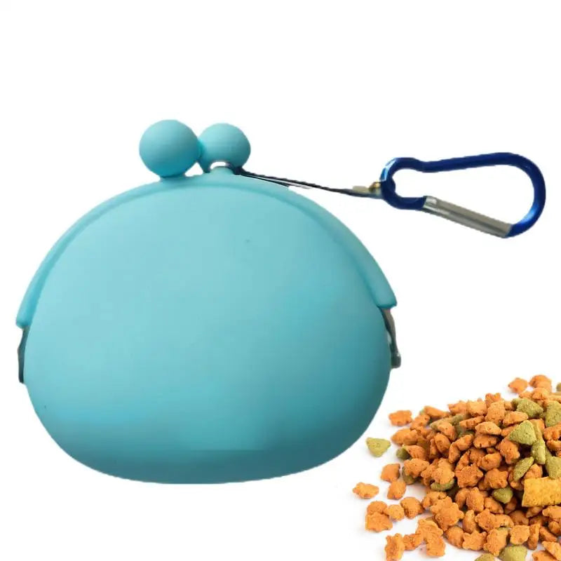 Silicone Dog Treat Pouch Dog Food Training Container Dog Treat Holder Puppy Treat Snack Bag with Clip Silicone Bait Bag Waist