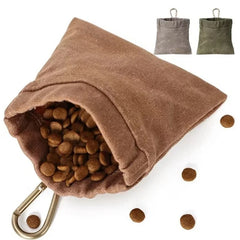 Walking Dog Snack Pocket with Carabiner Hands Free Pet Treat Bag Waist Pack Storage Pouch Dog Puppy Training Bag Food Reward
