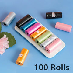 10/20/50/100 Rolls Random Color Pet Supplies Dog Poop Bags For Waste Refuse Cleanup Puppy Cat Pooper Scooper Bag Biodegradable