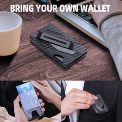 Wallet for Men- Slim Aluminum Metal Money Clip Wallet with Clear ID Card Holder,  RFID Blocking,Ultra-Thin Tactical Wallet