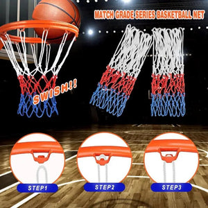 New 3/2/1PC Basketball Net All-Weather Basketball Net Tri-Color Basketball Hoop Net Powered Basketball Hoop Basket Rim Net Gifts
