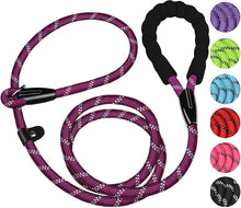 Load image into Gallery viewer, Durable Premium Quality Strong Training Rope Slip Leash with Comfortable Padded Handle and Highly Reflective Threads for Small Medium and Large Dogs