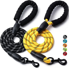 画像をギャラリービューアに読み込む, 2 Pack Dog Leash, 4/5//6 FT Heavy Duty Nylon Rope Pet Leashes with Comfortable Padded Handle, Reflective Dog Leashes for Small Medium and Large Dogs