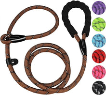 Load image into Gallery viewer, Durable Premium Quality Strong Training Rope Slip Leash with Comfortable Padded Handle and Highly Reflective Threads for Small Medium and Large Dogs