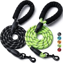 画像をギャラリービューアに読み込む, 2 Pack Dog Leash, 4/5//6 FT Heavy Duty Nylon Rope Pet Leashes with Comfortable Padded Handle, Reflective Dog Leashes for Small Medium and Large Dogs