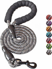 Load image into Gallery viewer, 2/4/5/6 FT Dog Leash with Comfortable Padded Handle and Highly Reflective Threads for Small Medium and Large Dogs (5FT-1/2'', Black)