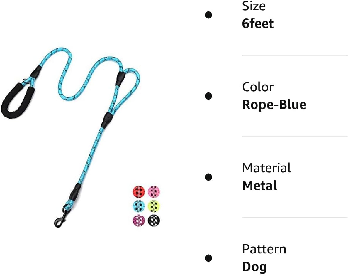 Traffic Padded Two Handle,Heavy Duty,Reflective Double Handles Lead for Control Safety Training,Leashes for Large Dogs or Medium Dogs