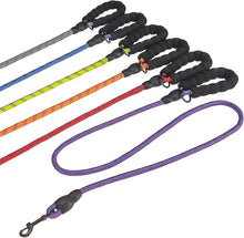 Load image into Gallery viewer, Heavy Duty Rope Dog Leash 6 Pack, 6FT Nylon Pet Leash with Reflective Thread, Soft Padded Handle Thick Lead Leash for Large Medium Dogs Small Puppy