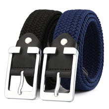 Carica l&#39;immagine nel visualizzatore di Gallery, Elastic Men&#39;s Belt High Quality Metal Button Outdoor Sports Military Training Belt Jeans Universal Belt SDL806