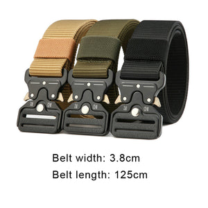 Men's belt Metal buckle Men Military Tactical Belt High Strength Quality Nylon Soft No Hole Army Belt MD802