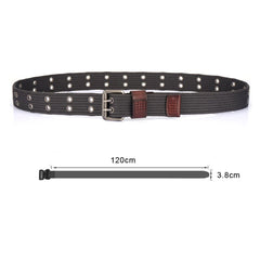 Canvas Belt Thickened Men's Double Pin Buckle Belt Fashion Casual Jeans Belt MN2021